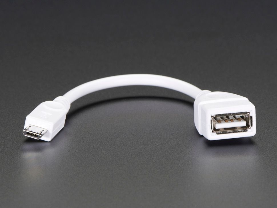 USB OTG Host Cable - MicroB OTG male to A female