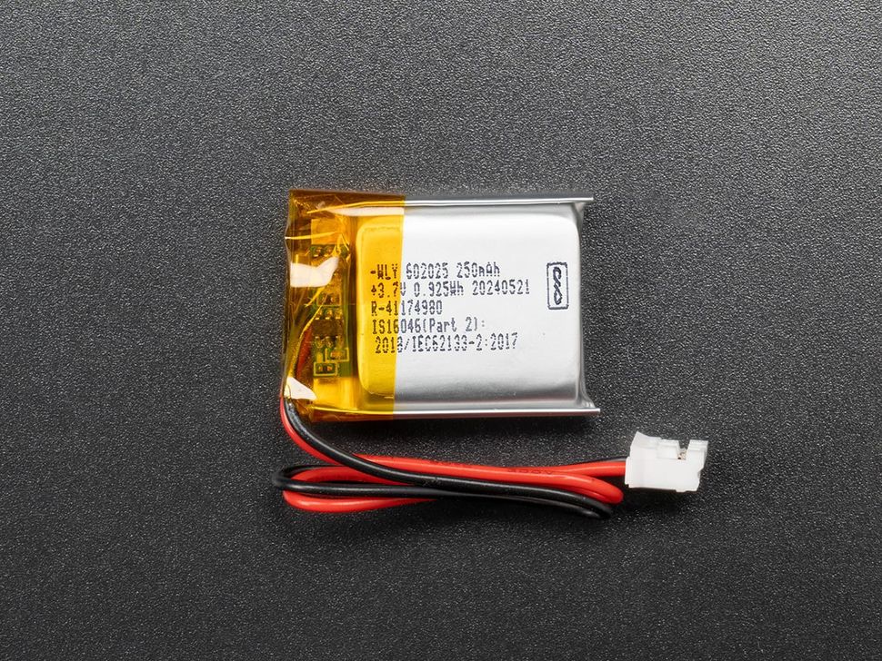  Lithium Ion Polymer Battery 3.7V 250mAh