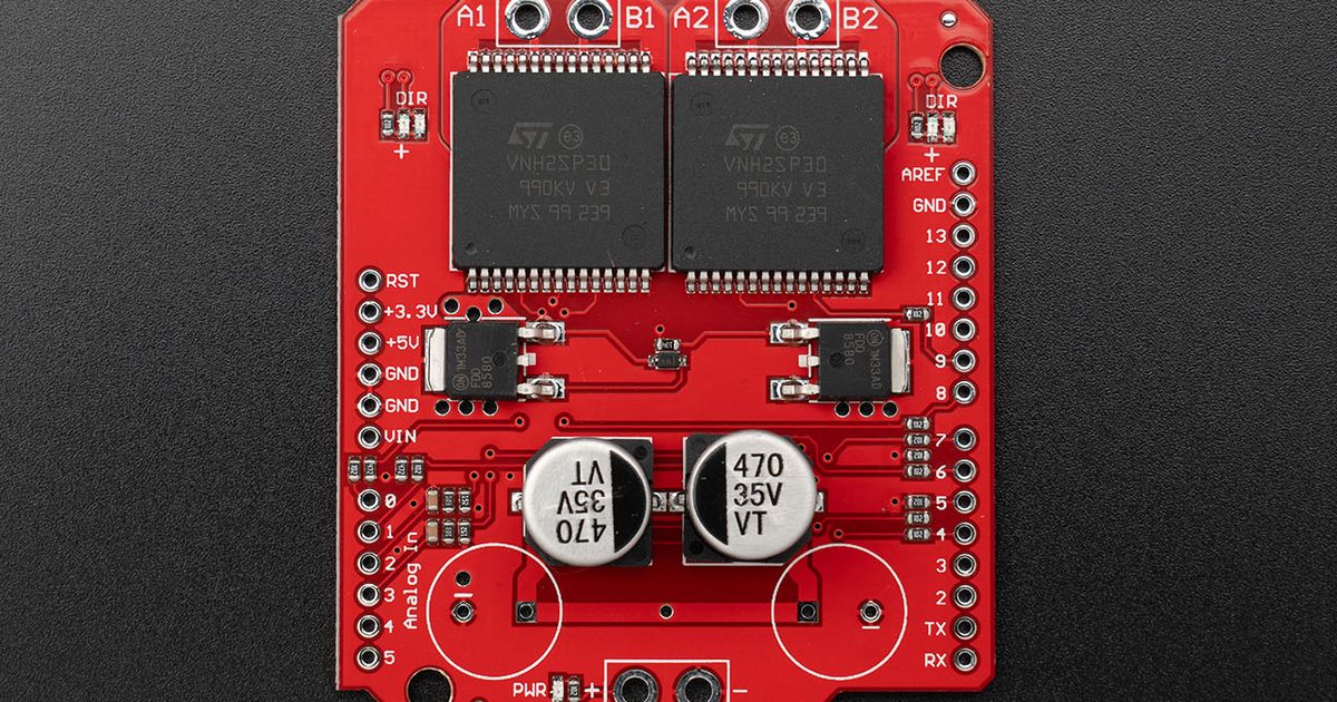 Dual VNH3ASP30 Monster Moto Shield H-Bridge Motor Driver | Thingbits ...