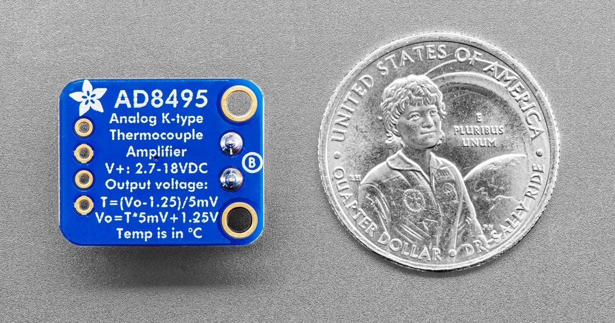 Adafruit AD8495 Analog Output K-Type Thermocouple Amplifier | Thingbits ...