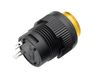 Yellow 16mm Round Panel Mount Momentary Pushbutton - Back