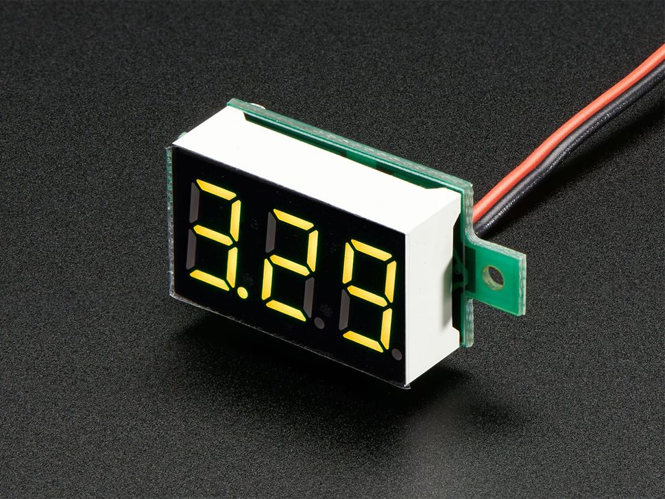 2-wire Voltmeter with 0.28 inch LED Display - Yellow
