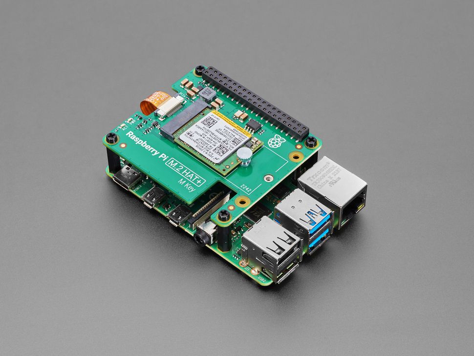 Raspberry Pi M.2 Hat+ for Pi 5 Mounted