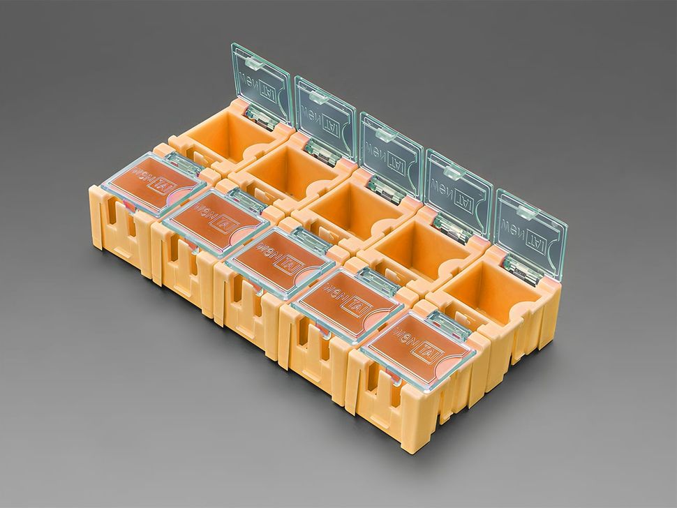 Orange Tiny Modular Snap Boxes for Components Storage