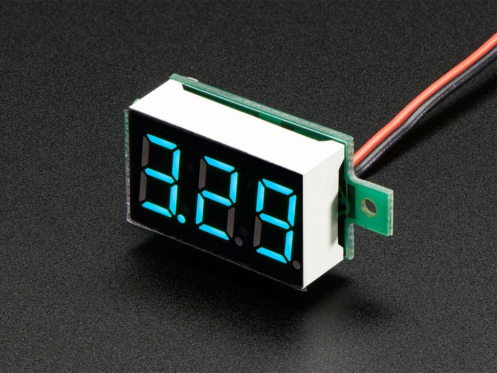 2-wire Voltmeter with 0.28 inch LED Display - Blue