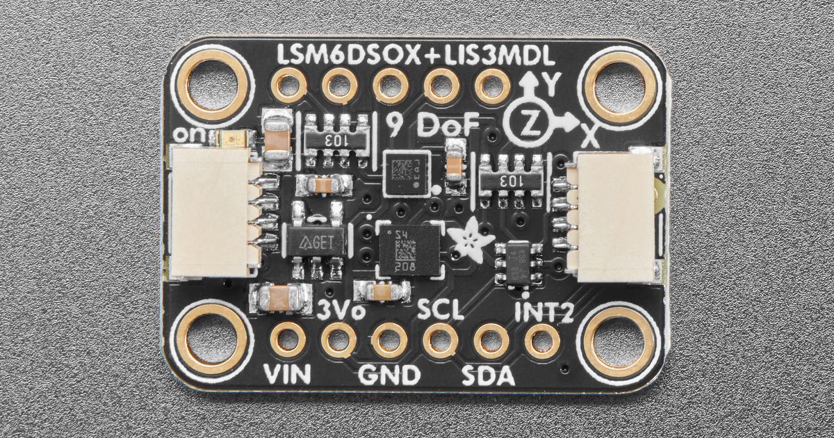 Adafruit LSM6DSOX + LIS3MDL 9-DoF Precision IMU Sensor with STEMMA QT ...