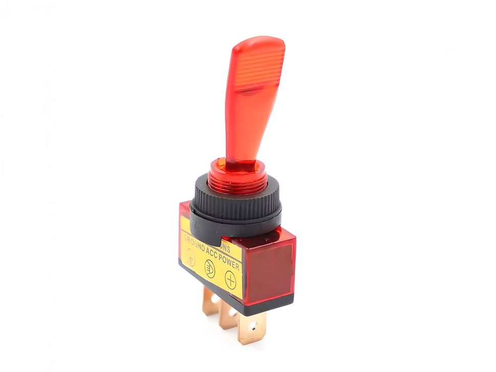 12V 20A Red Translucent 3P SPST Toggle Switch with Light