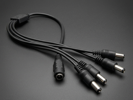 4-Way 2.1mm DC Barrel Jack to Plug Splitter