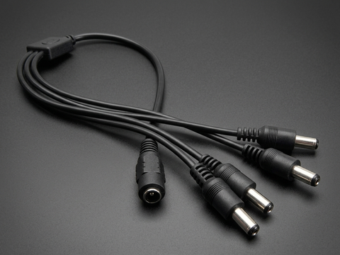 4-Way 2.1mm DC Barrel Jack to Plug Splitter