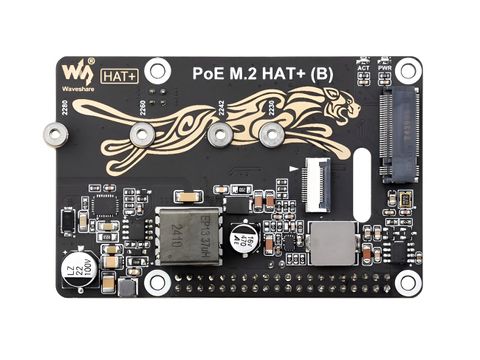 PCIe To M.2 Adapter with PoE HAT+ (B) For Raspberry Pi 5