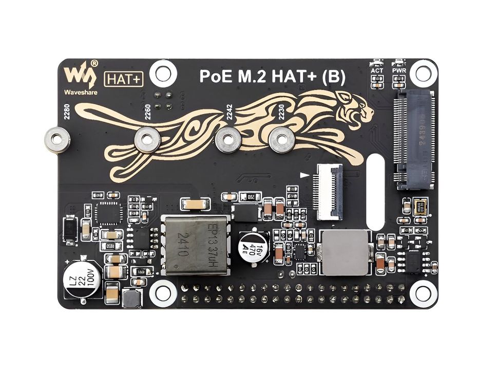 PCIe To M.2 Adapter with PoE HAT (B) Top