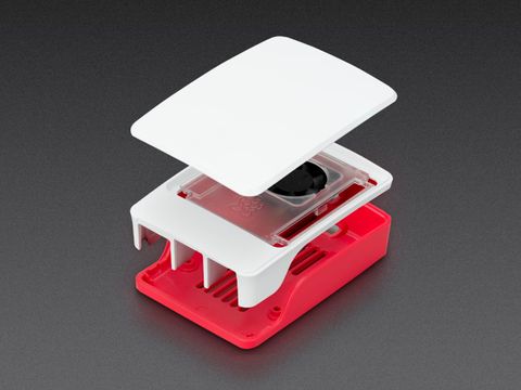 Raspberry Pi 5 Official Case with Fan                Red & White                Black & GreyView image 1