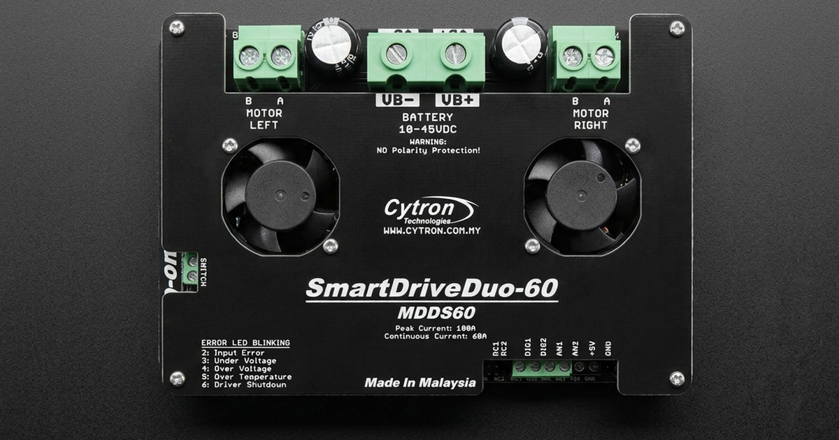 Cytron MDDS60 60A Dual Channel SmartDrive DC Motor Driver - 7V to