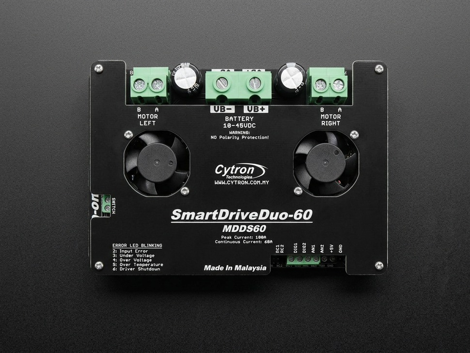 Cytron MDDS60 SmartDrive DC Motor Driver, 60A Dual Channel