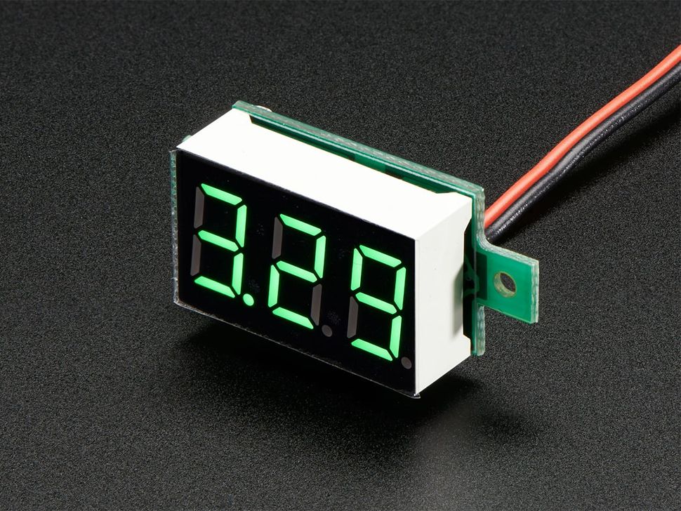 2-wire Voltmeter with 0.28 inch LED Display - Green
