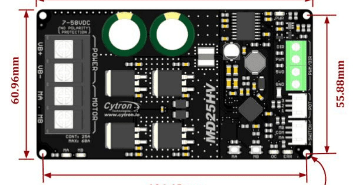 Cytron MD25HV High-Voltage DC Motor Driver 25A, 7V-58V | Thingbits ...