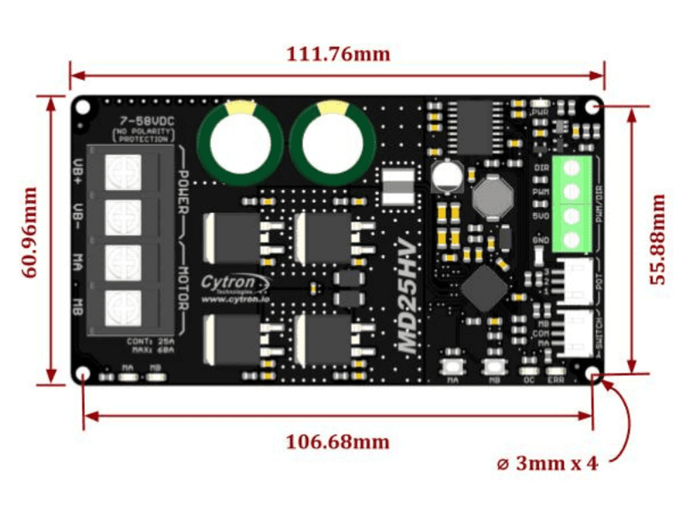 Image for Cytron MD25HV High-Voltage DC Motor Driver - 25A, 7V to 58V