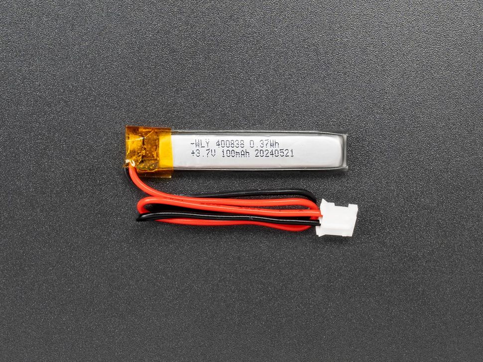 Lithium Ion Polymer Battery - 3.7V 100mAh