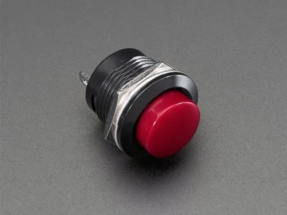 6mm Panel Mount Momentary Push Button - Burgundy