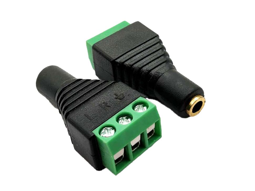 3.5mm 3-Pole Stereo Audio Plug Terminal Block 2