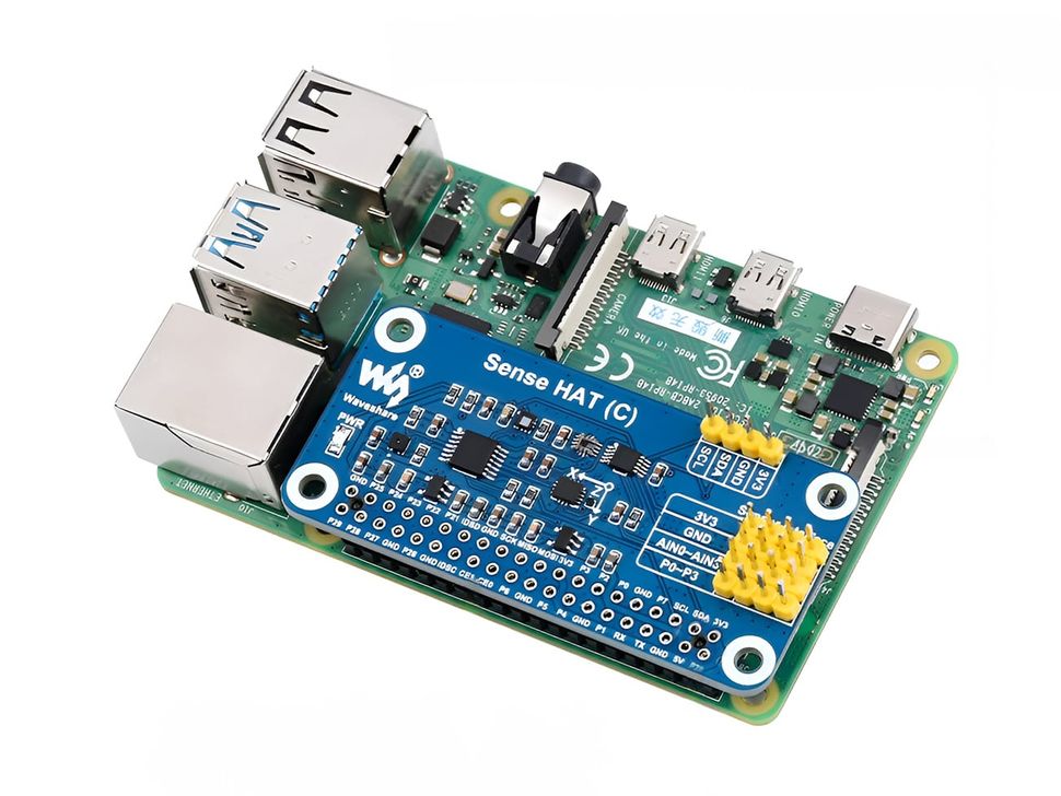 	Sense HAT (C) Mounted on Raspberry Pi Board