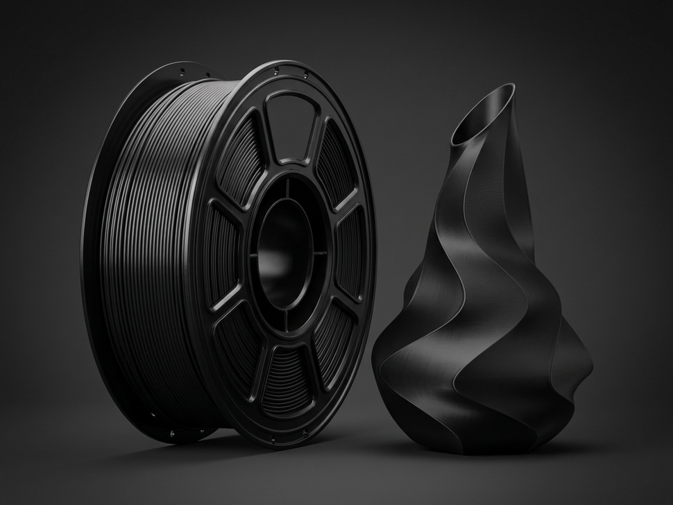 Premium PLA+ Silk Black Filament for 3D Printers