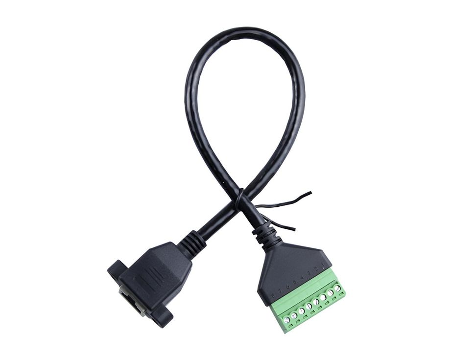 RJ45 Female Socket to Terminal Block with Extended cable.