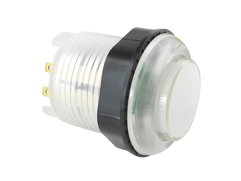 28mm Round White Translucent illuminated Arcade Push Button with Light