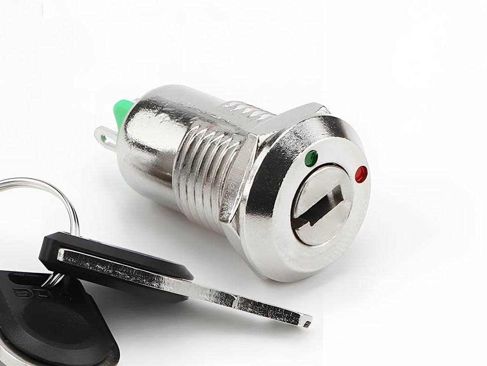 Key Lock Switch - 12mm Round Panel Mount - Image 1