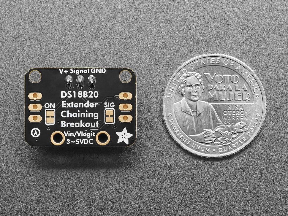 Bottom View for Adafruit DS18B20 Chainable Temperature Sensor Extender