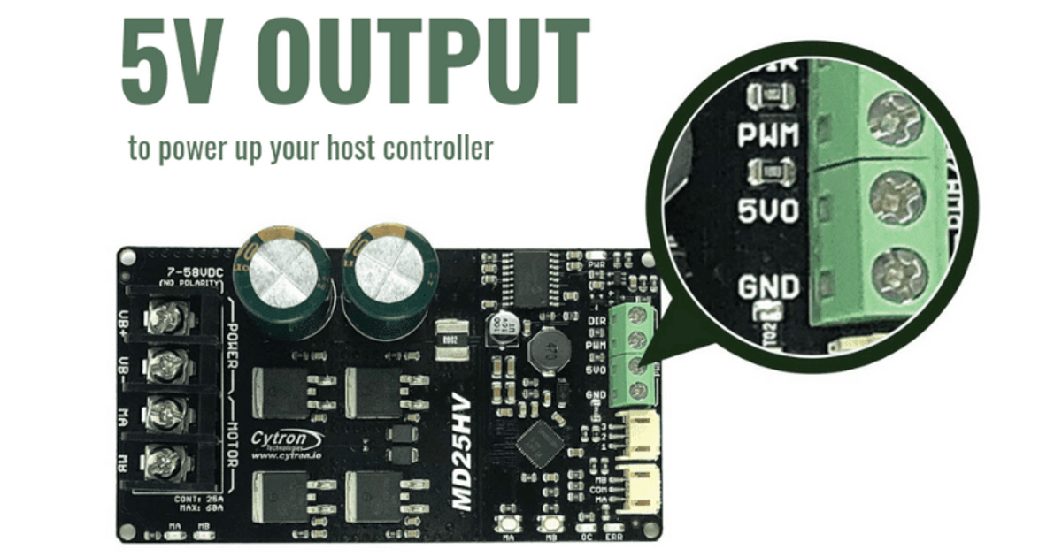 Cytron MD25HV High-Voltage DC Motor Driver 25A, 7V-58V | Thingbits ...