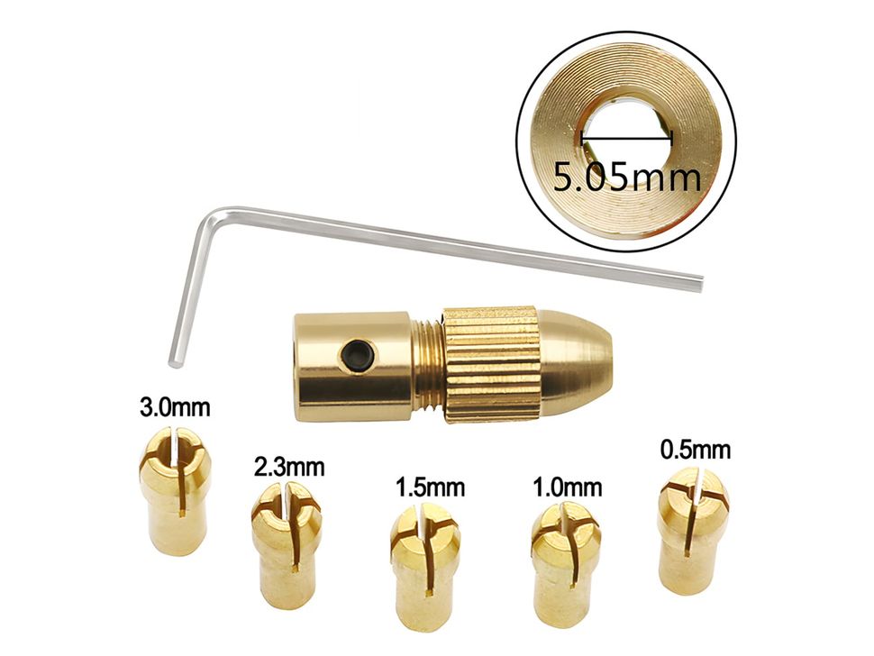 Micro Drill Chuck Sizes with 5.05mm Shaft Hole