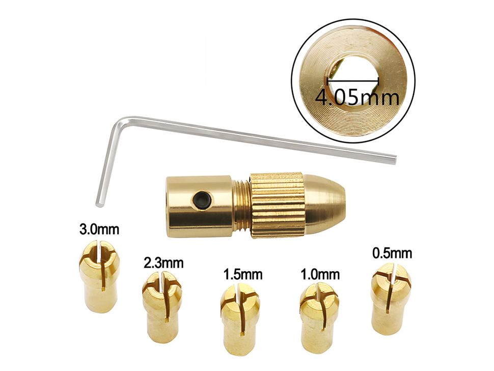 Micro Drill Chuck Sizes with 4.05mm Shaft Hole