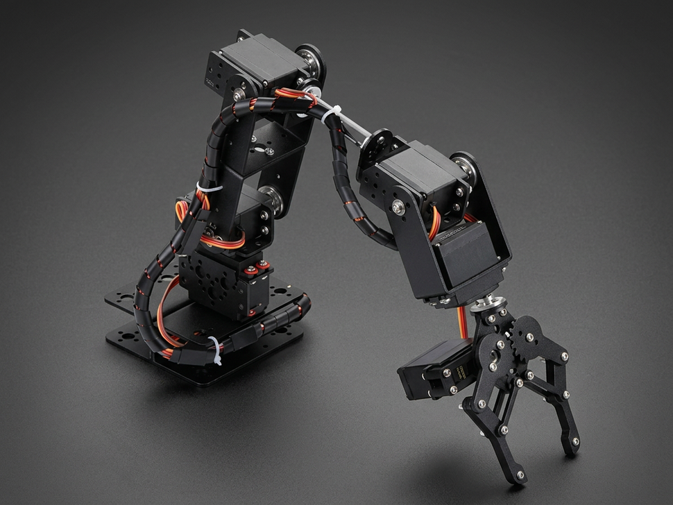 6 DOF Metal Robotic Arm Kit with Servo Motors & Gripper – Arduino & Raspberry Pi Compatible