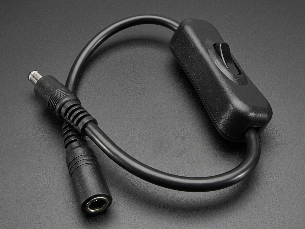 2.1mm DC Barrel Jack Cable with In-line Power Switch