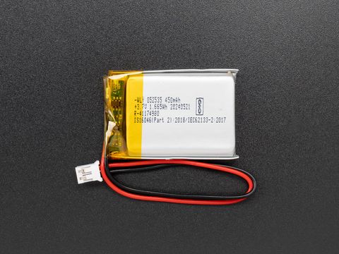 Lithium Ion Polymer Battery - 3.7V 450mAh