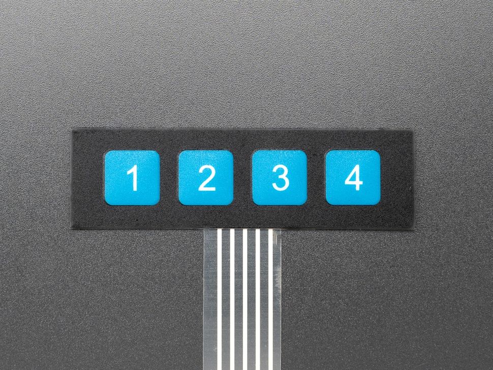 1x4 Membrane Matrix Keypad - 4 Keys