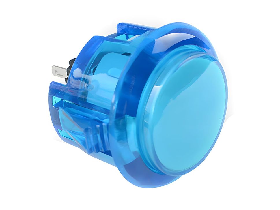 30mm Round Blue Translucent Arcade Push Button
