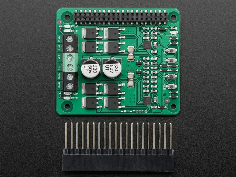 Cytron 10A Dual-Channel DC Motor Driver HAT for Raspberry Pi