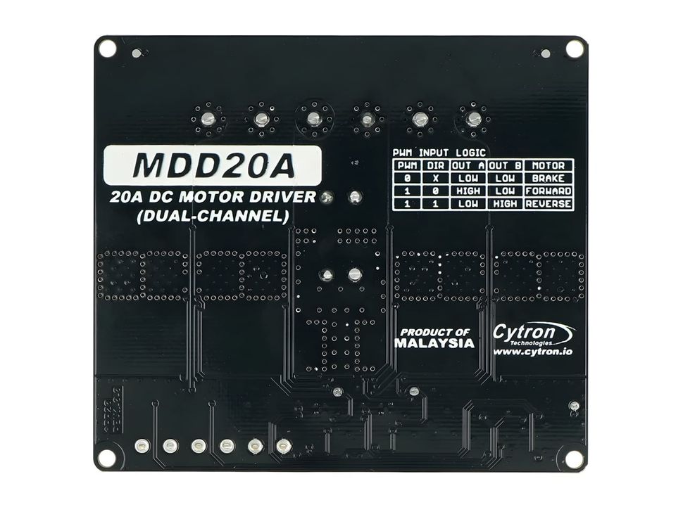 Bottom view of Cytron MDD20A Dual Channel 20A DC Motor Driver