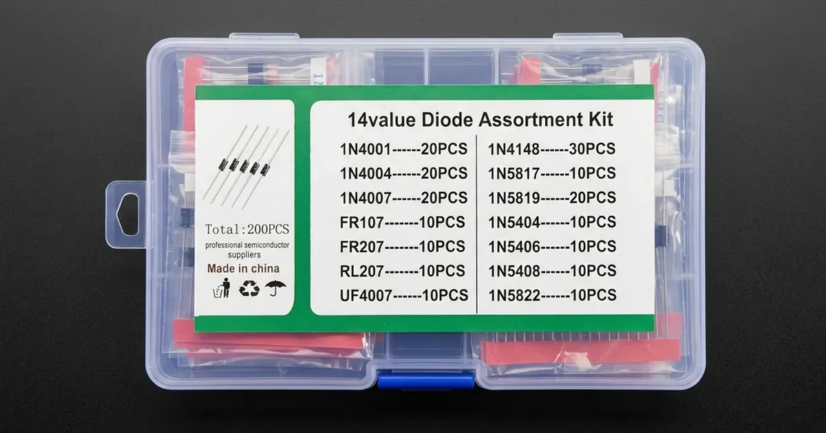 Diode Assortment Kit (200pcs) 14 Values - Switching, Rectifier ...