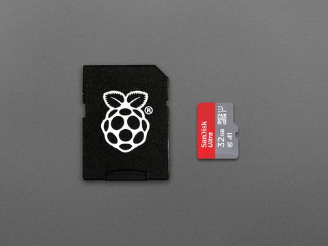 SanDisk MicroSD Card Class 10 with Raspberry Pi OS pre-installed                16 GB - 64-bit                32 GB - 64-bit                64 GB - 32-bitView image 1