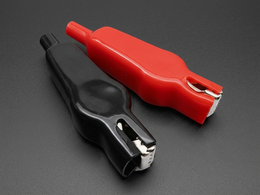 20A Red & Black Crocodile Alligator Clips - Pack of 2