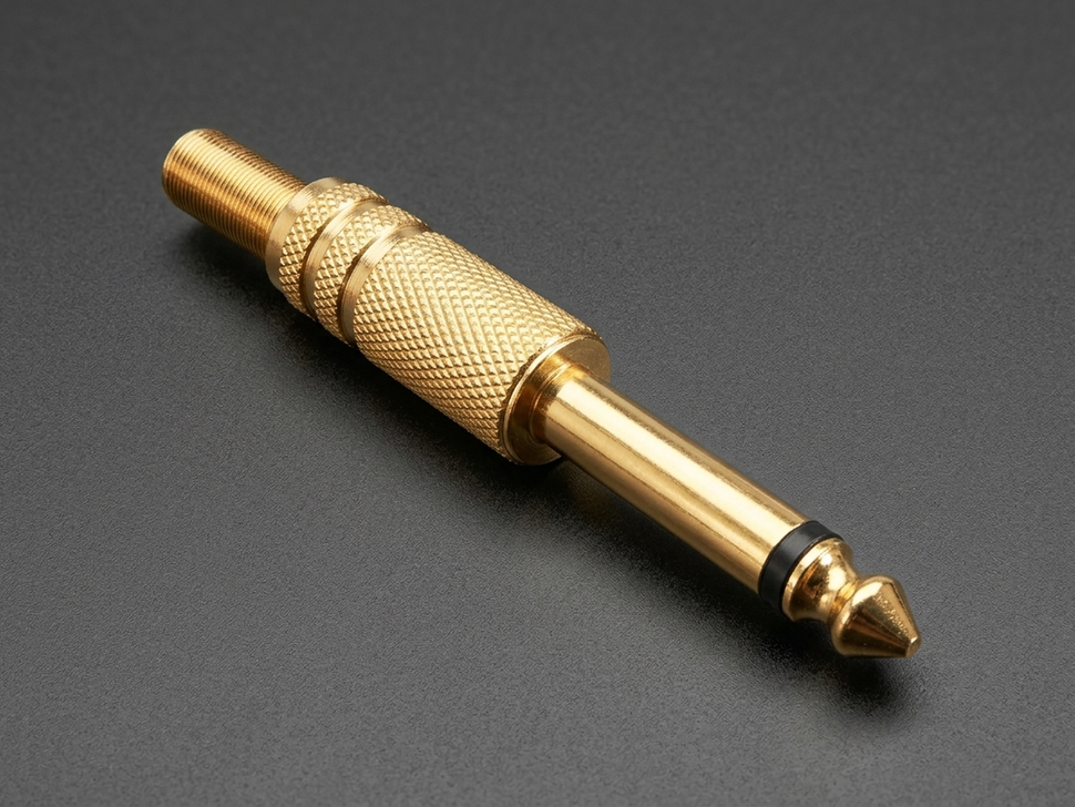 6.35mm 2-Pole (TS) Mono Audio Plug - Gold