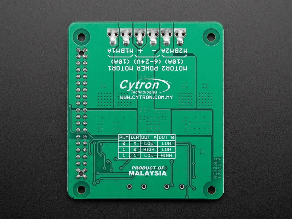 Cytron 10A Dual-Channel DC Motor Driver HAT for Raspberry Pi