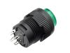 Green 16mm Round Panel Mount Momentary Pushbutton with LED - Back