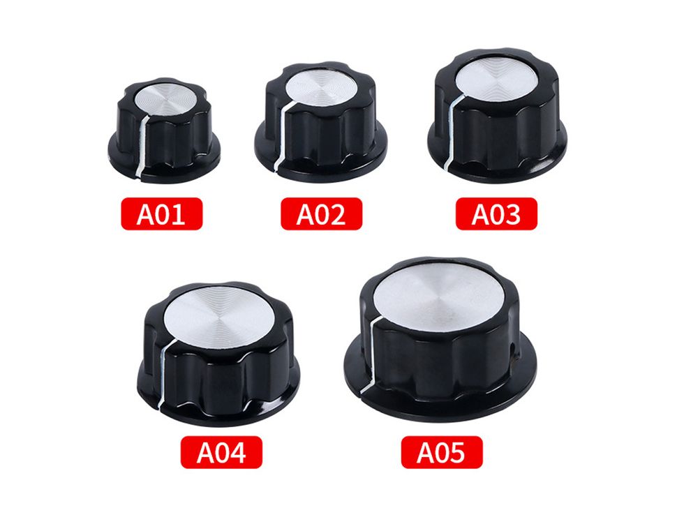 MF-A01/A02/A03/A04/A05 Potentiometer Knob Sizes