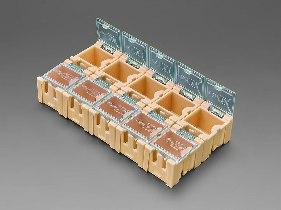 Yellow Tiny Modular Snap Boxes for Components Storage