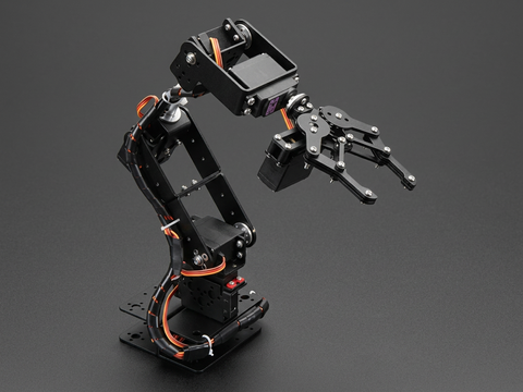 6 DOF Metal Robotic Arm Kit with Servo Motors & Gripper – Arduino & Raspberry Pi Compatible