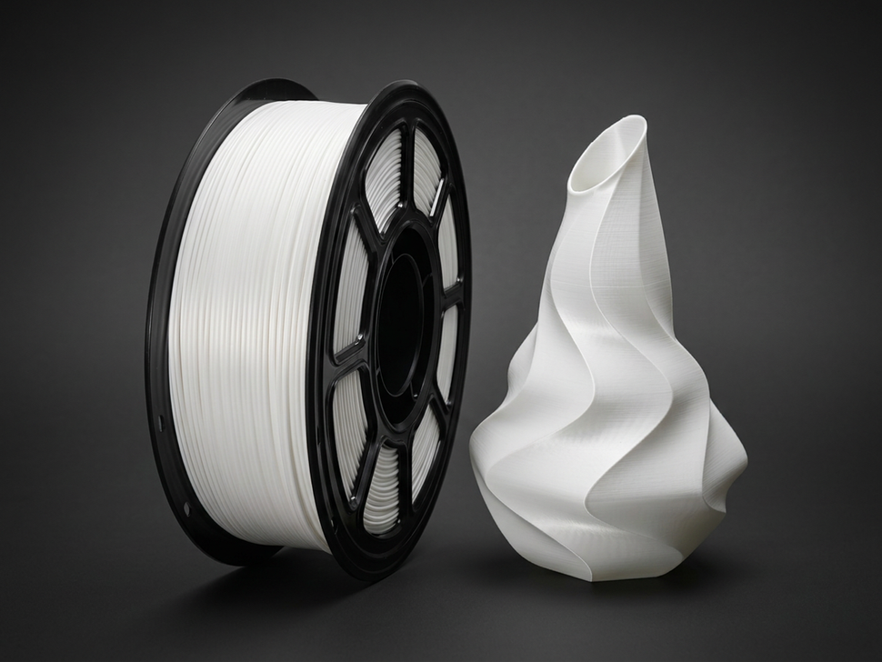 Premium PLA+ Silk White Filament for 3D Printers